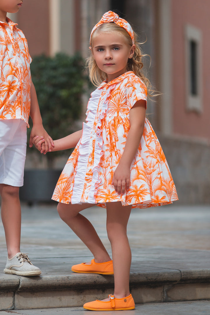 White and Orange Dress