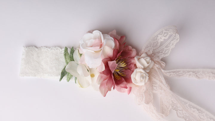 Off White Floral Headband