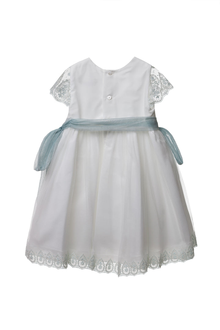 White and Light Green Dress