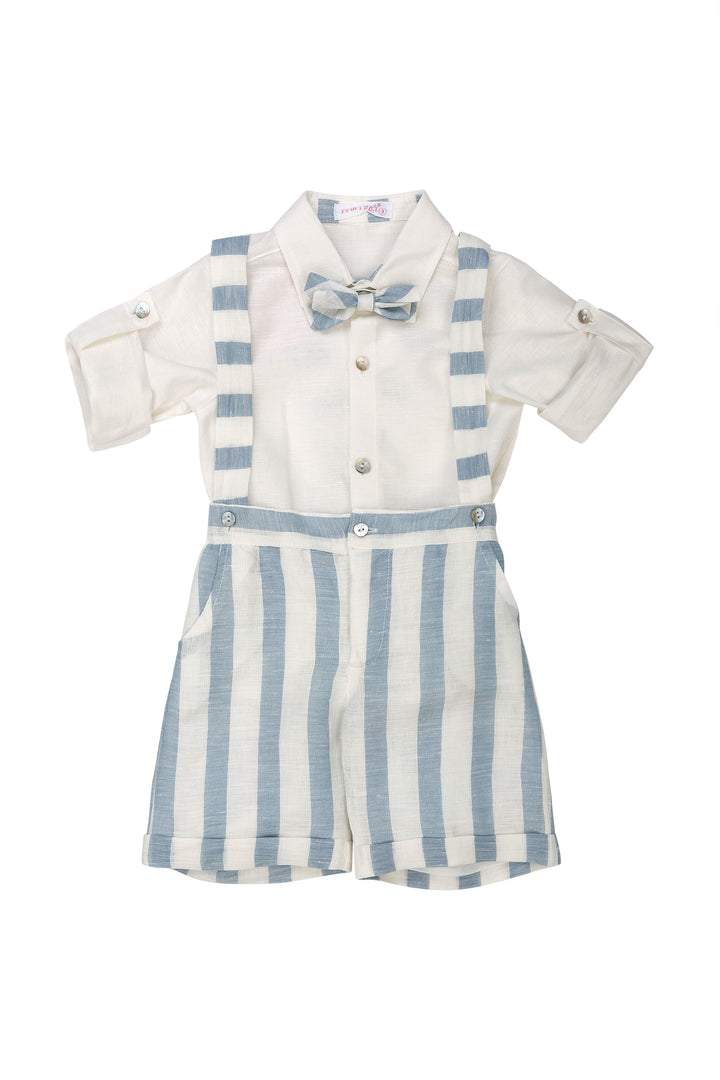 striped White and Blue overall
