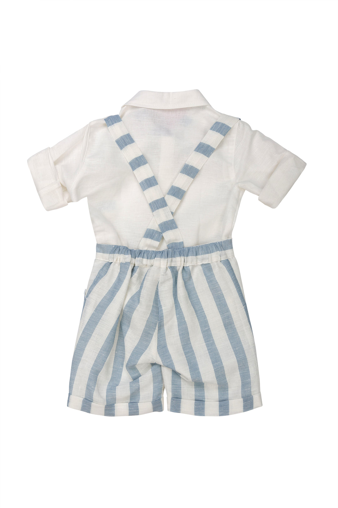 striped White and Blue overall