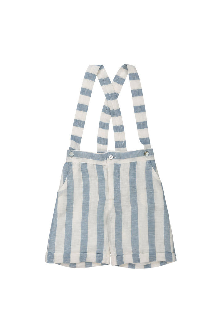 striped White and Blue overall