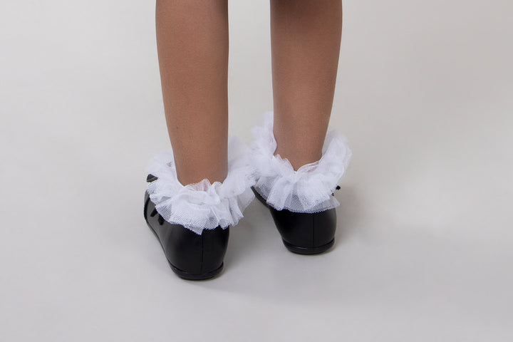 White Ankle socks with tulle