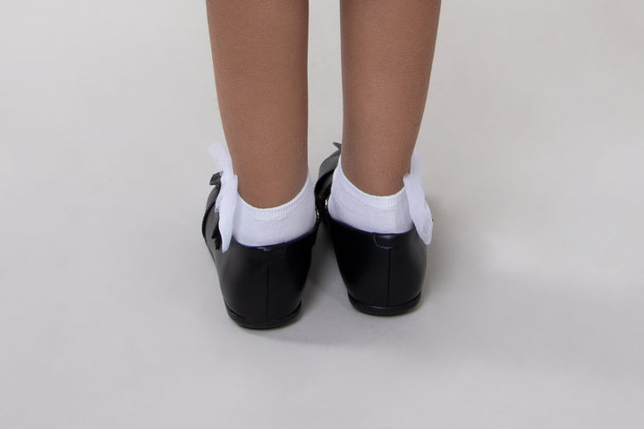 White Ankle socks with tulle bow