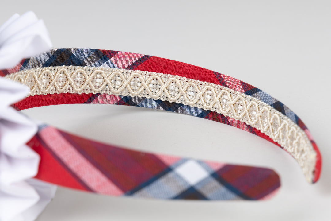 Red Checkered Head Band