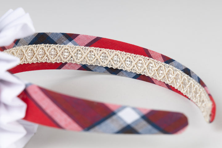Red Checkered Head Band