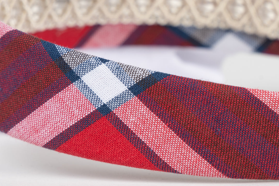 Red Checkered Head Band