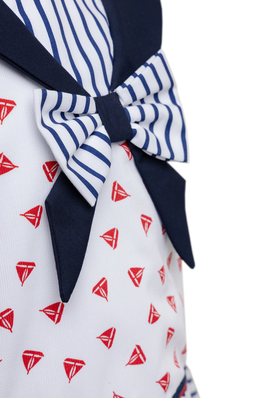 White, Navy Blue and Red Dress (Large Sizes)