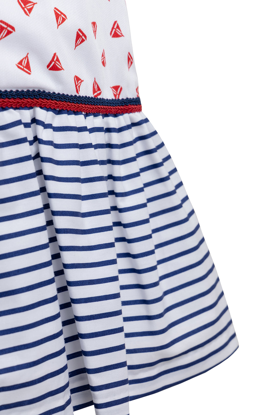 White, Navy Blue and Red Dress (Large Sizes)