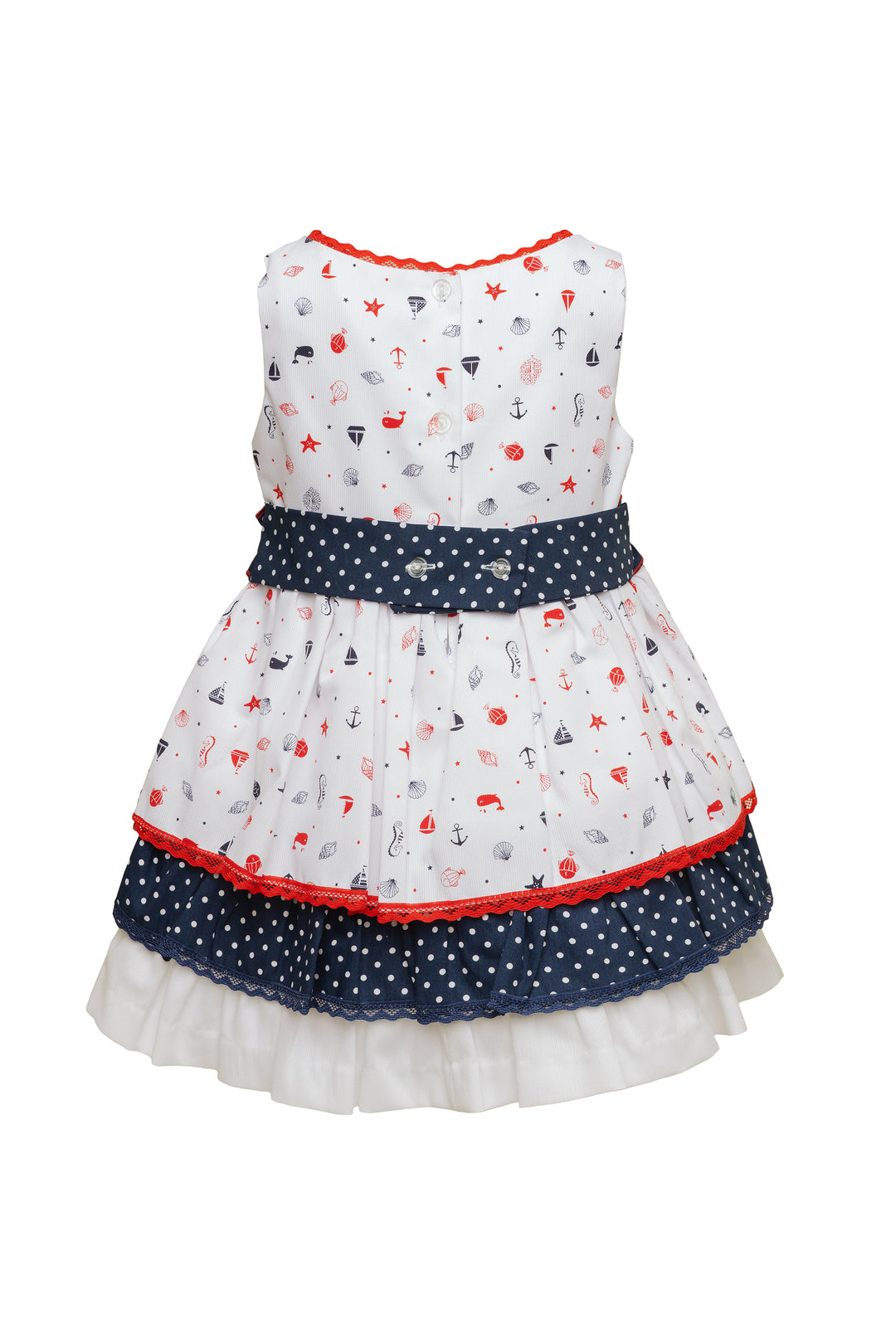 White and Navy Blue Dress