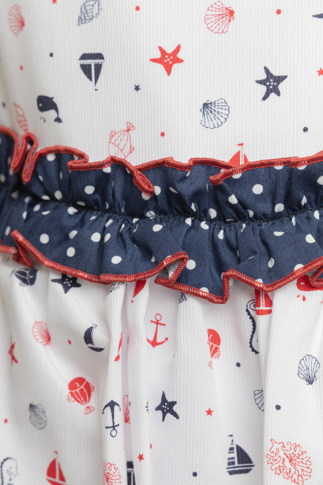 White and Navy Blue Dress