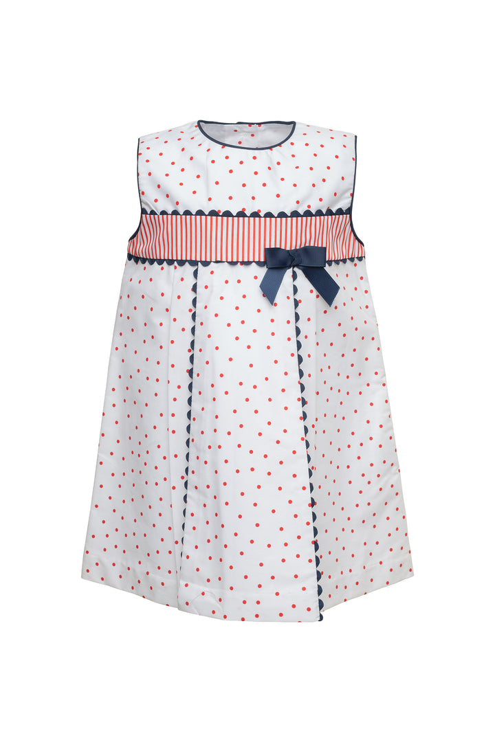 White, Red and Navy Blue Dress