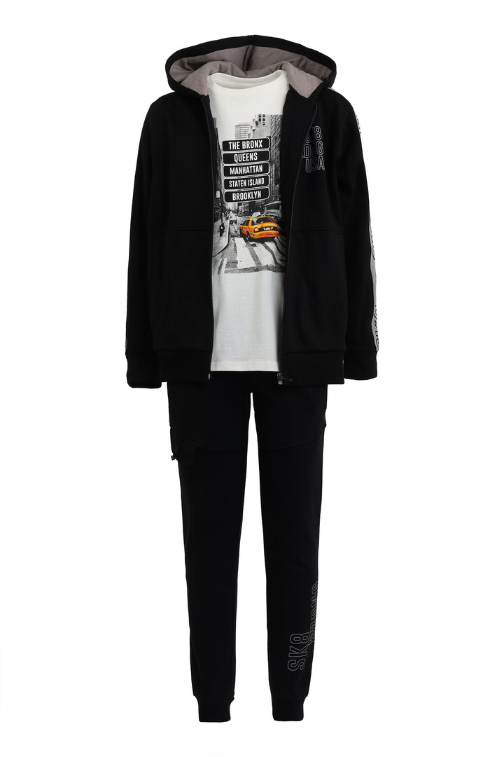 BLACK TRAINING SUIT BOYS