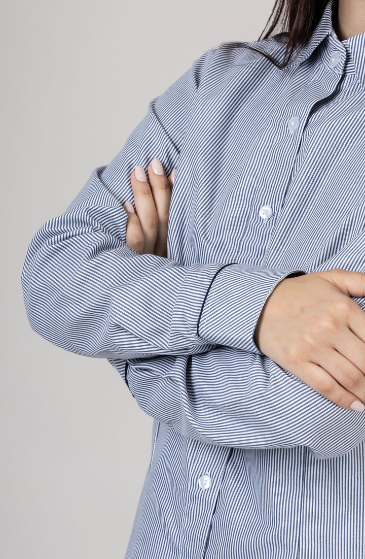 Navy Blue Shirt - with a line