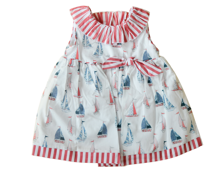 White, Red and Blue Baby Dress