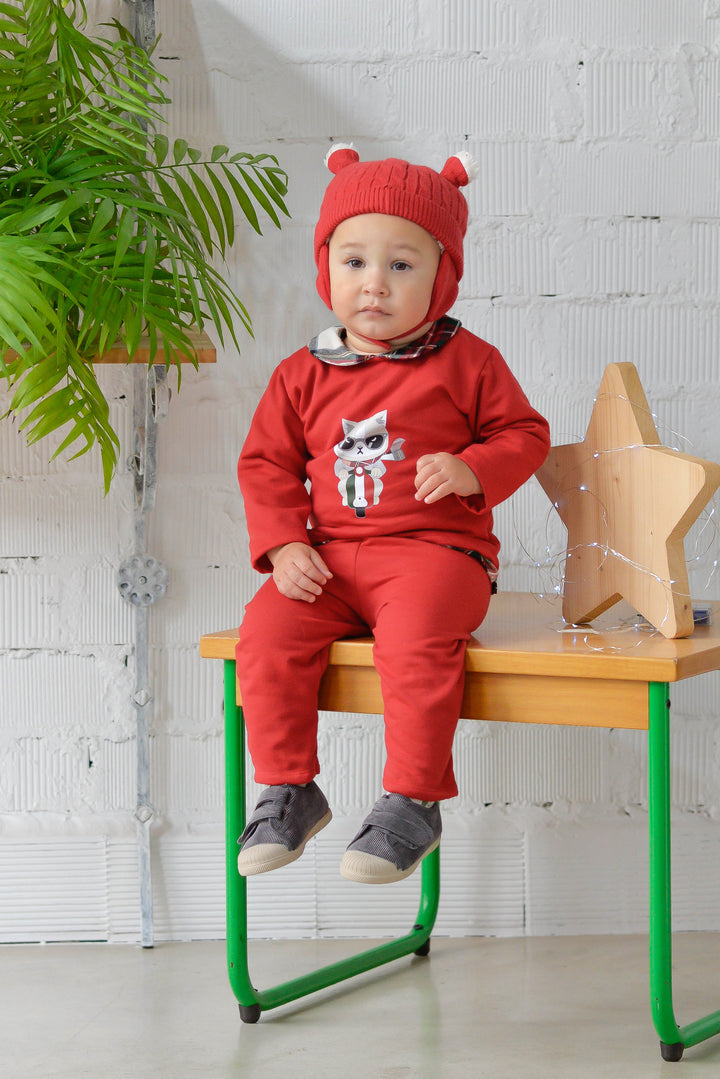 RED TRAINING SUIT BABY BOYS WITH OUT CAP