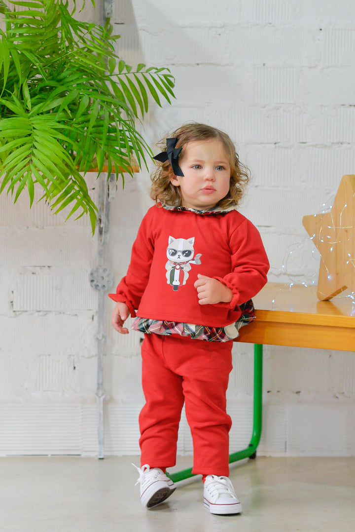 RED TRAINING SUIT BABY GIRLS