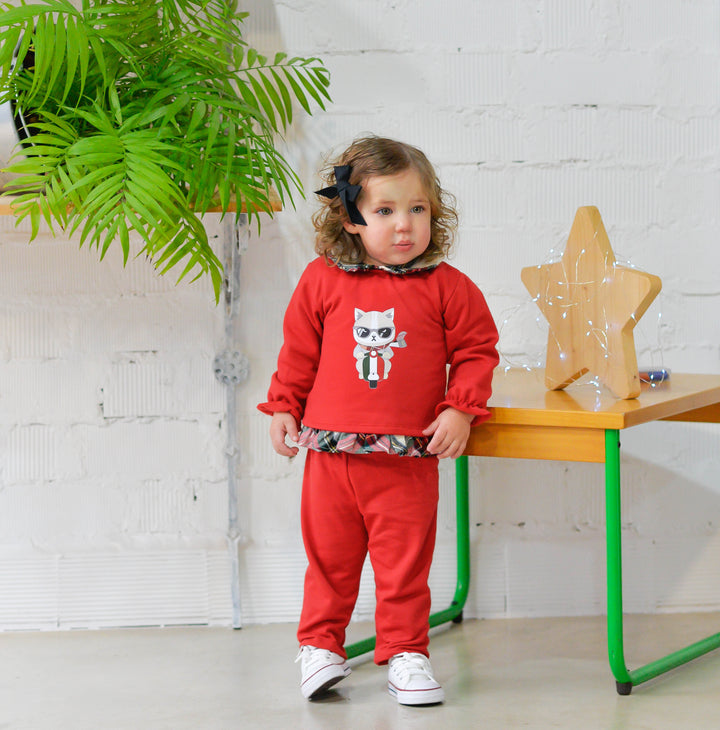 RED TRAINING SUIT BABY GIRLS