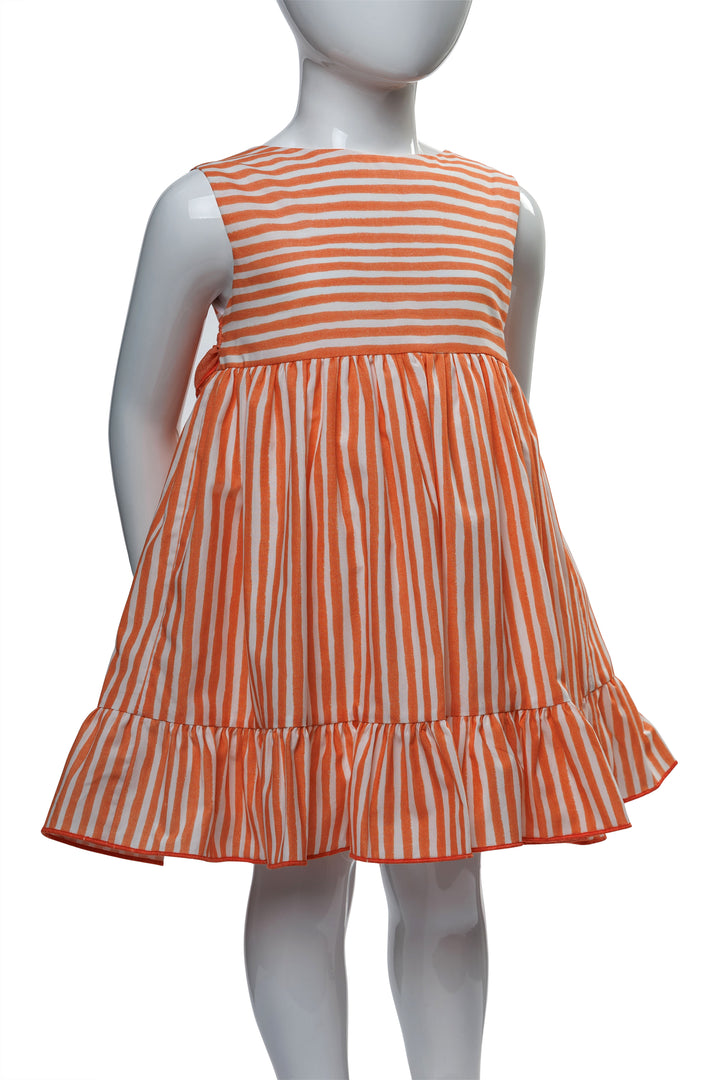 Orange and White Dress