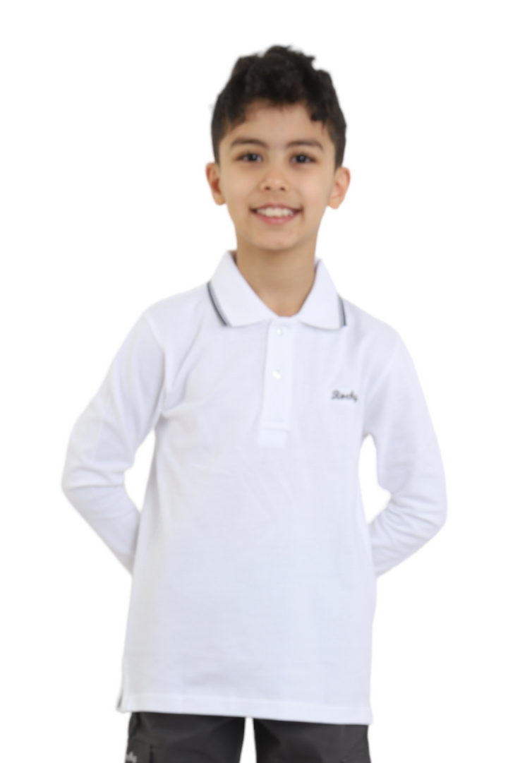 White Polo Shirt - Long Sleeve