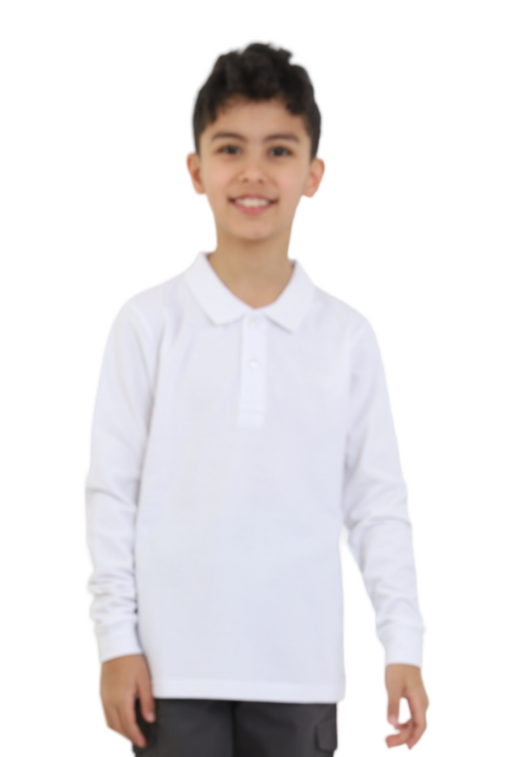 White Polo Shirt Long Sleeve