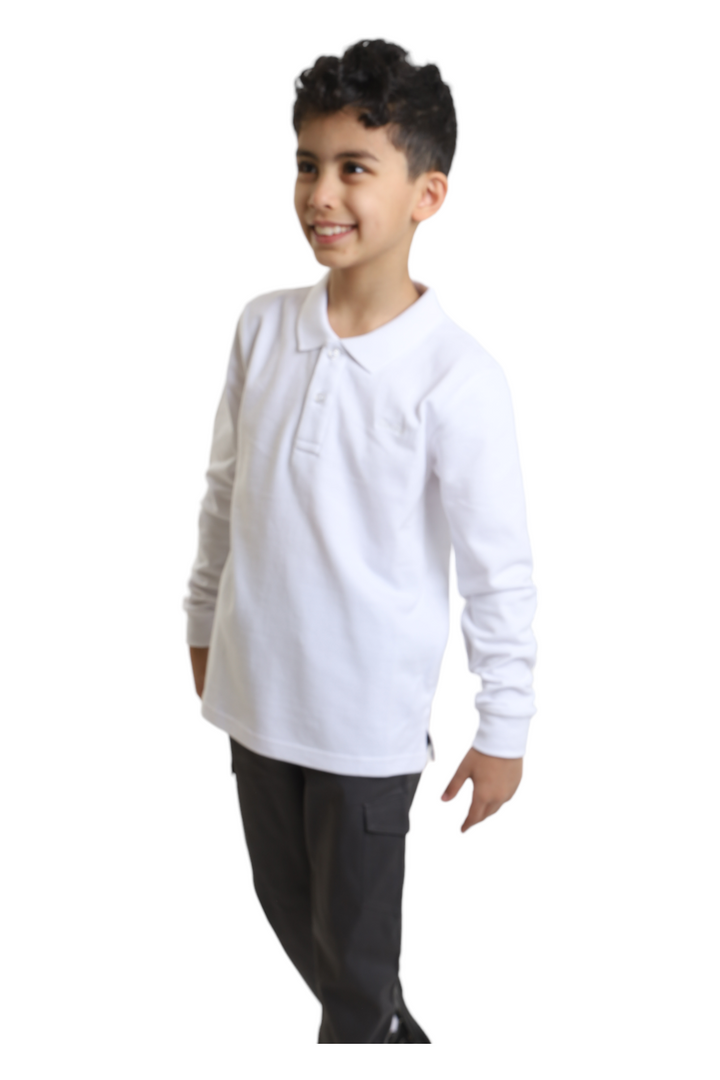 White Polo Shirt Long Sleeve