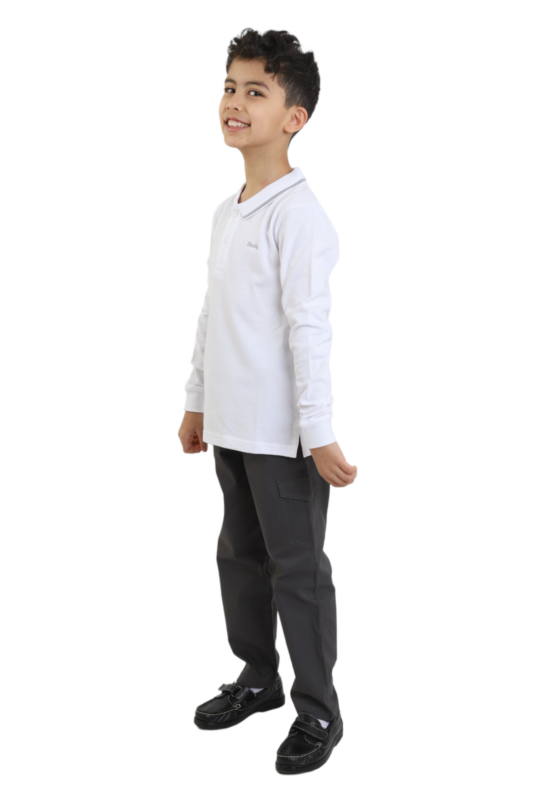 White Polo Shirt - Long Sleeve