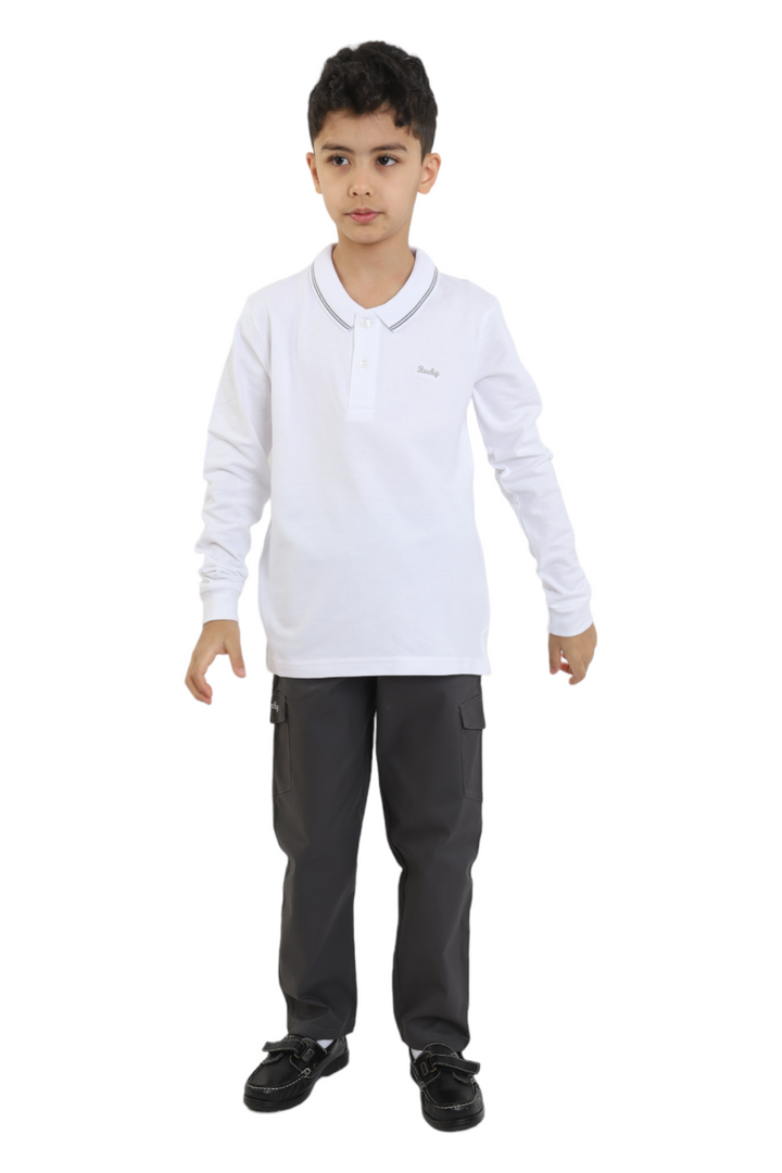 White Polo Shirt - Long Sleeve