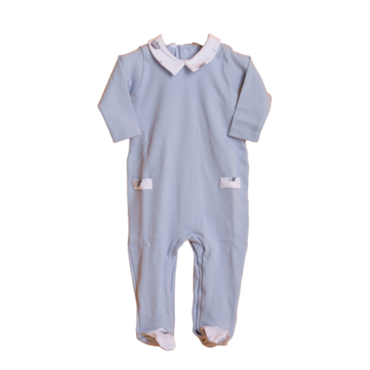 Blue one piece baby pyjama