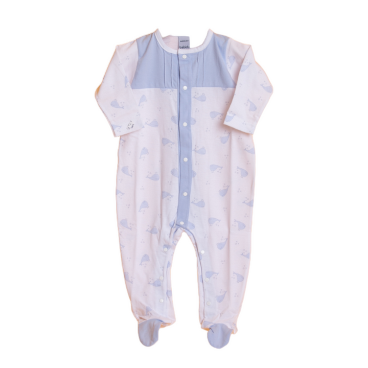 Light blue and white one piece baby pyjama