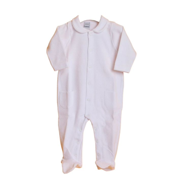 White baby one piece pyjama