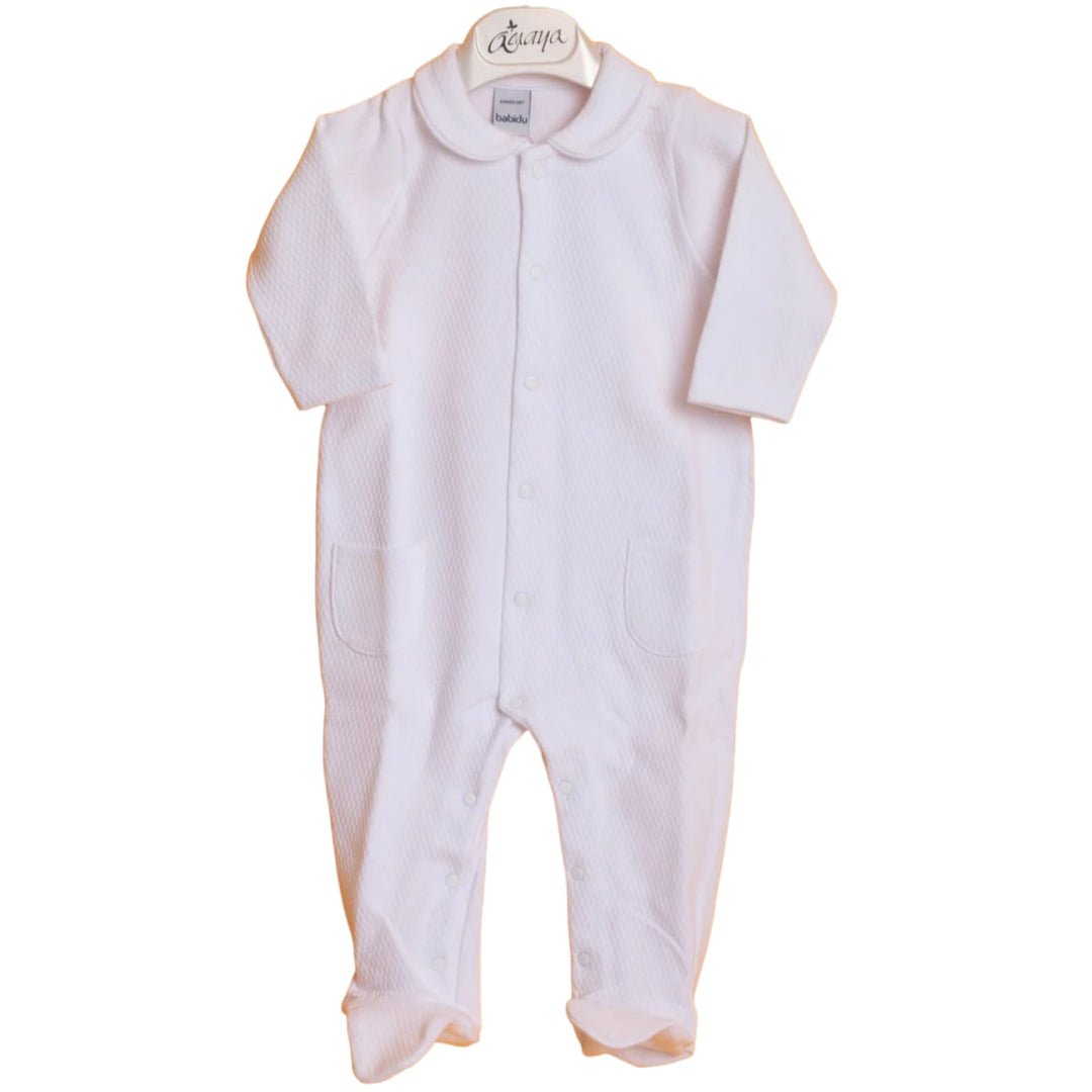 White baby one piece pyjama