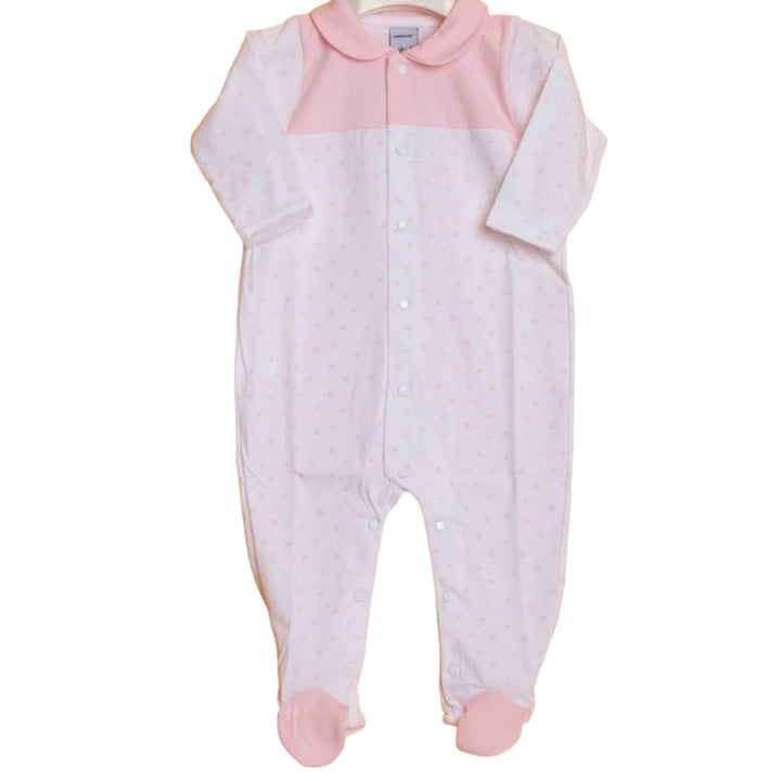 White and Pink Baby Overall