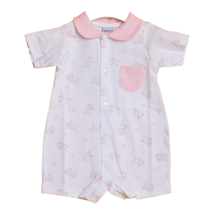 White and Pink Baby Overall