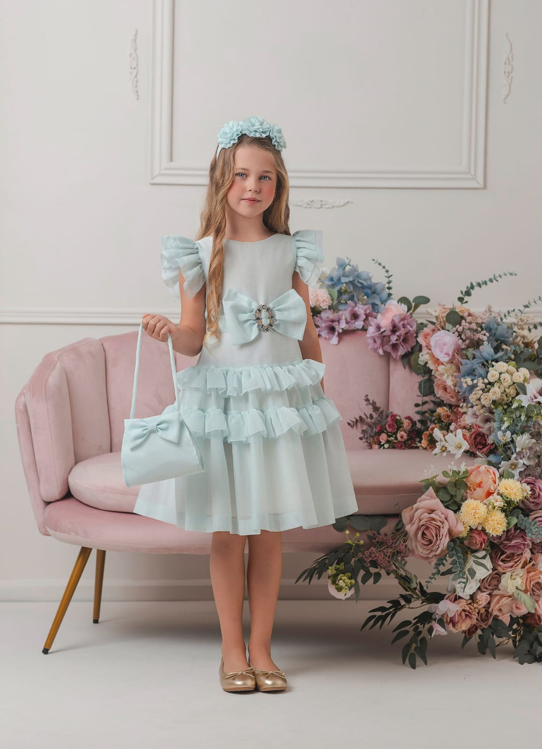 GREEN-L  DRESS
