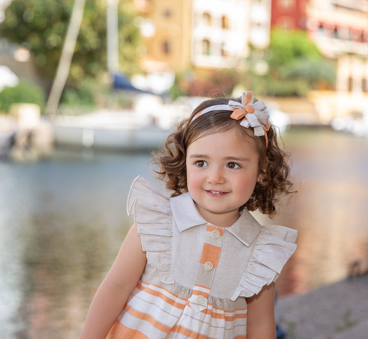 Orange and White Dress