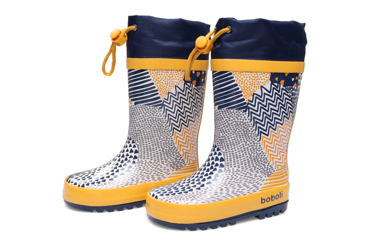 Blue and Yellow Rain boots