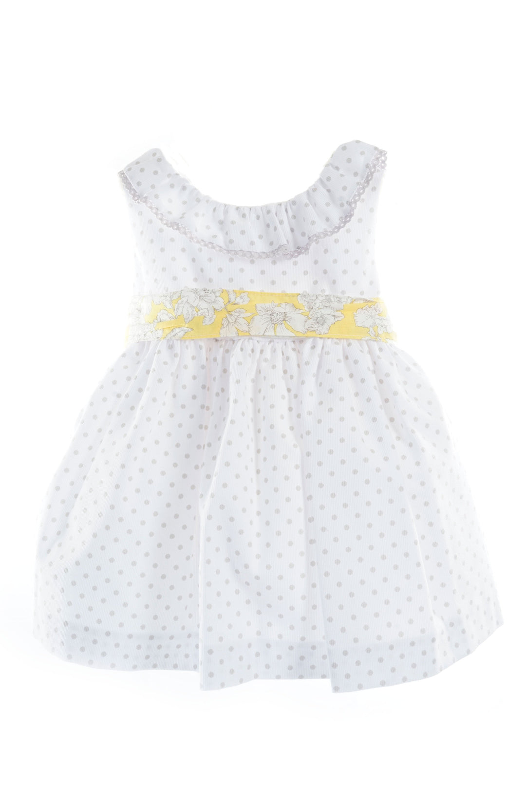 White, yellow and grey dress