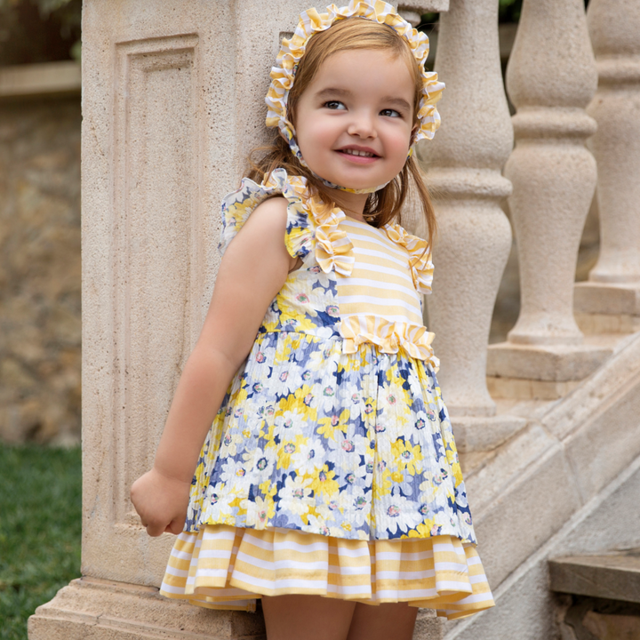 Floral Blue and Yellow Dress
