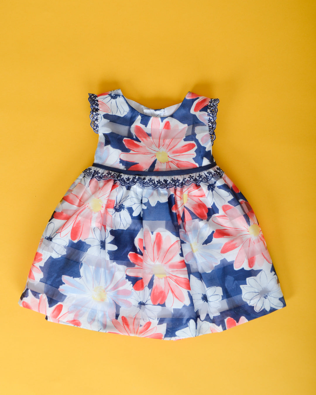 Blue and Red Floral Baby Dress