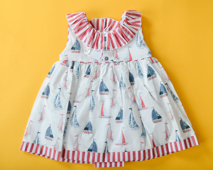 White, Red and Blue Baby Dress