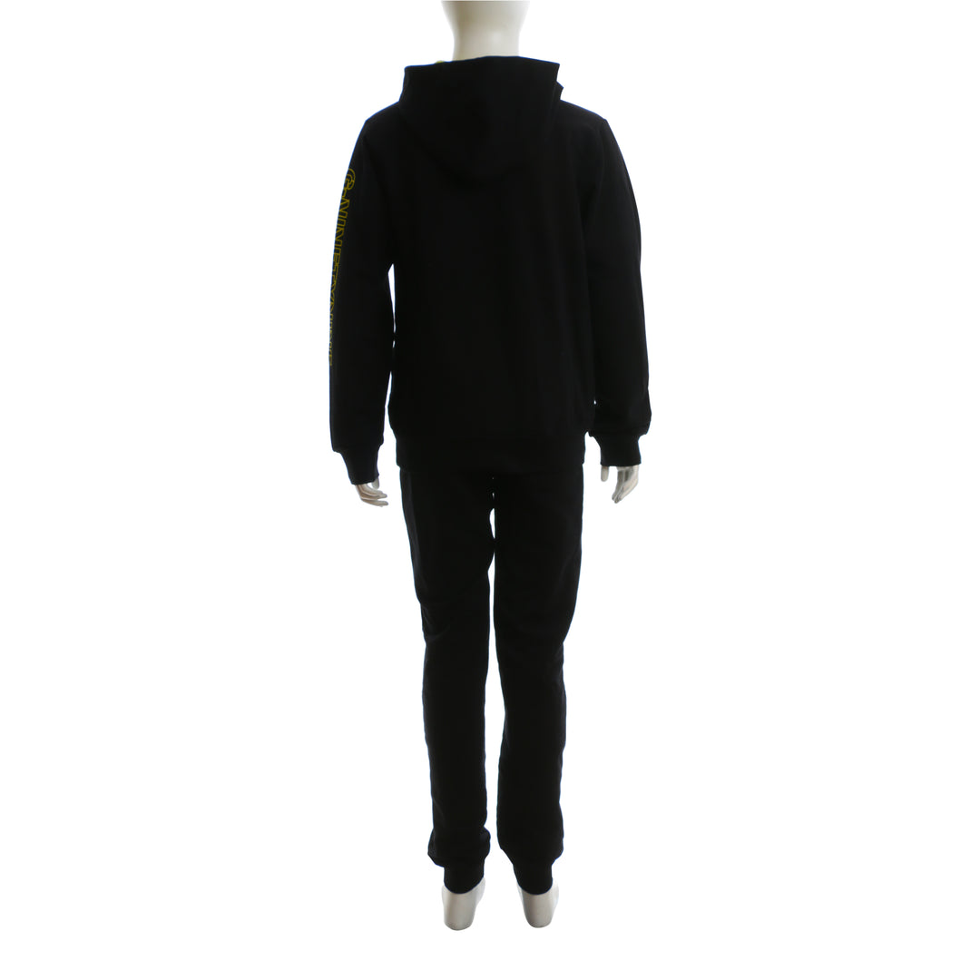 Black Training Suit with a Yellow Neck