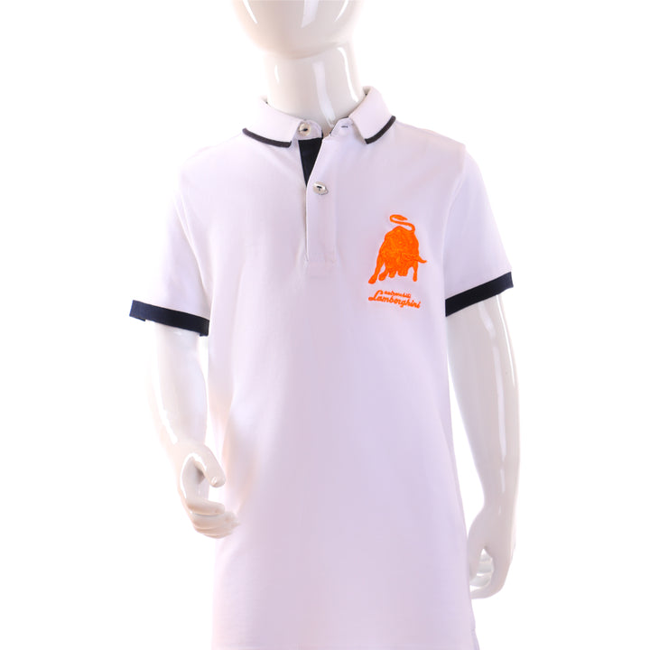 White Polo Shirt - Lamborghini