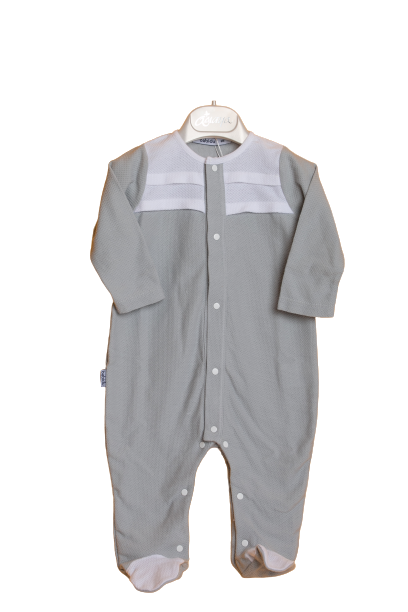Grey and white baby overall