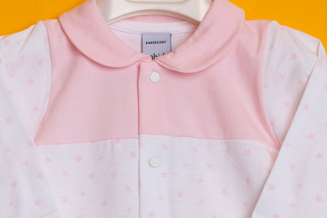 White and Pink Baby Overall