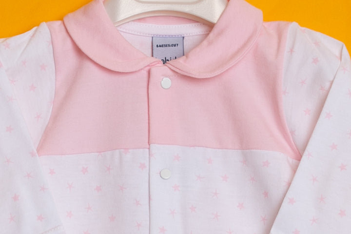 White and Pink Baby Overall