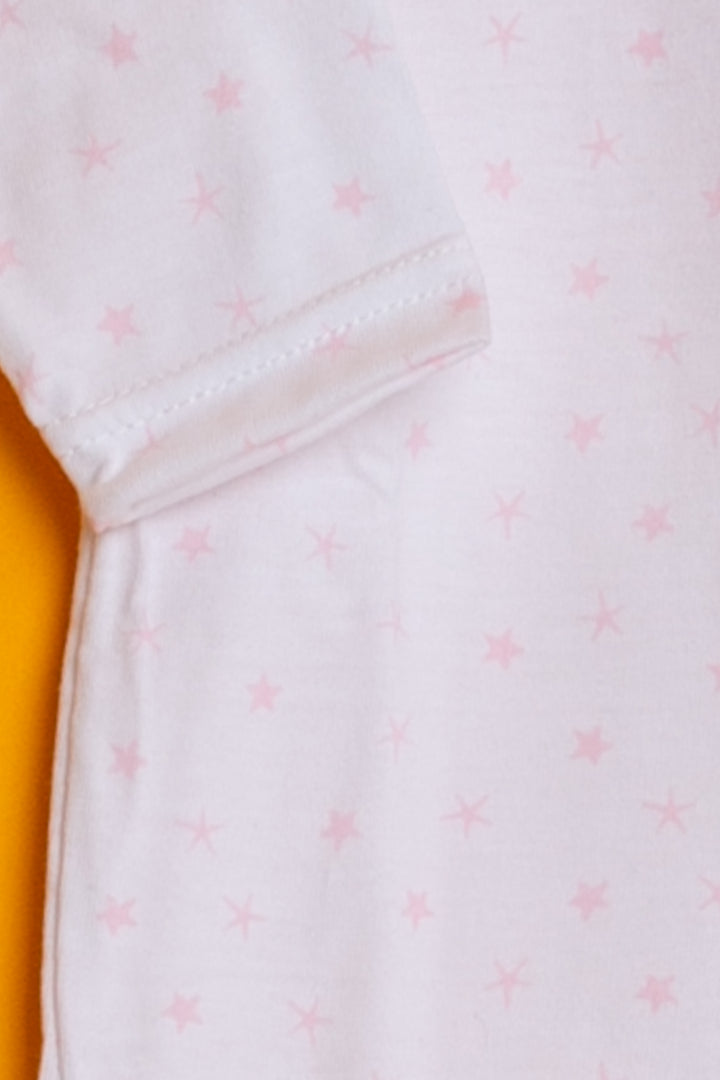 White and Pink Baby Overall