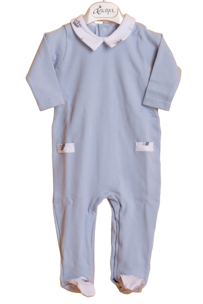 Blue one piece baby pyjama