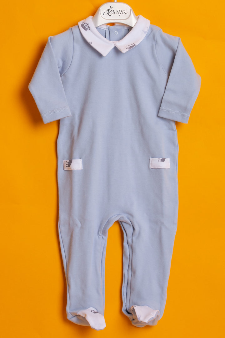 Blue one piece baby pyjama