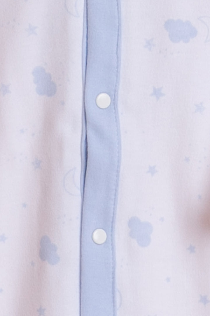 Blue and white one piece baby pyjama